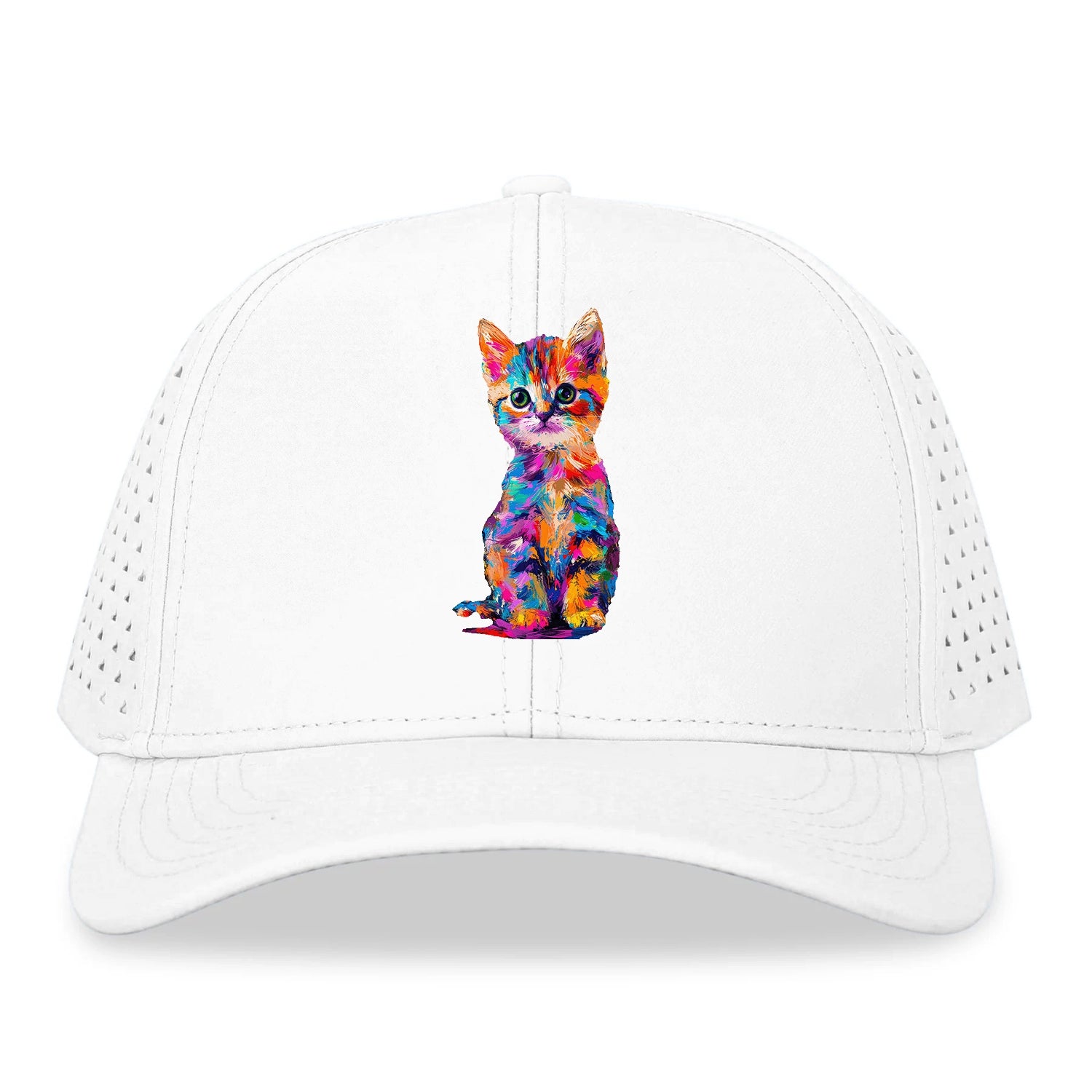 Rainbow Kitten Brushstroke Beauty Hat