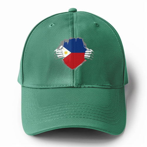 Philippines Flag Revealed Solid Color Baseball Cap
