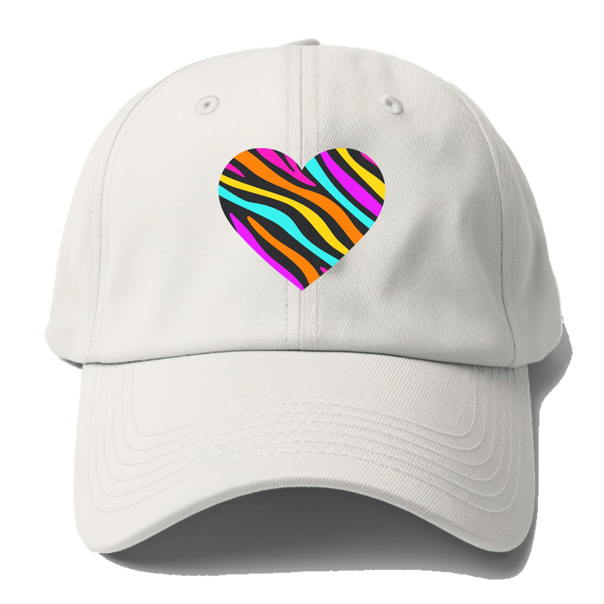 Retro 80s Heart Zebra Print Hat