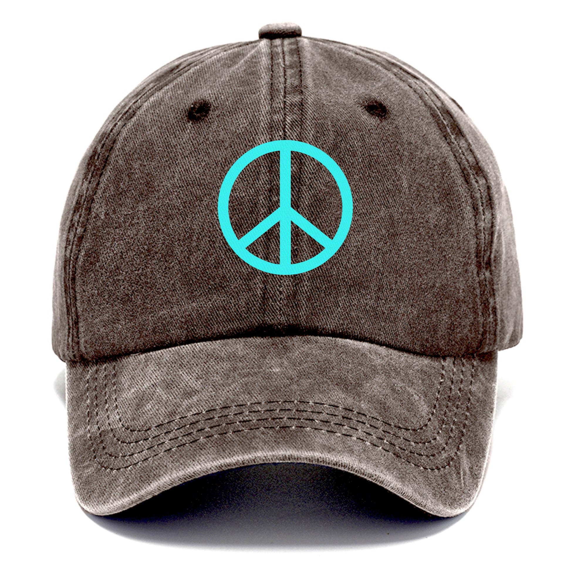 Retro 80s Peace Sign Blue Hat