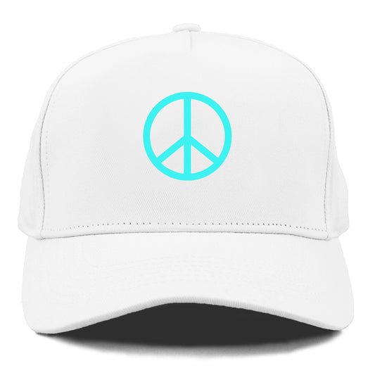 Retro 80s Peace Sign Blue Hat