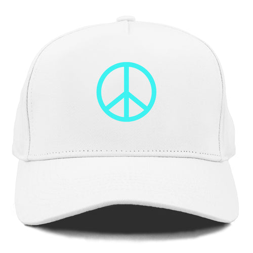 Retro 80s Peace Sign Blue Cap