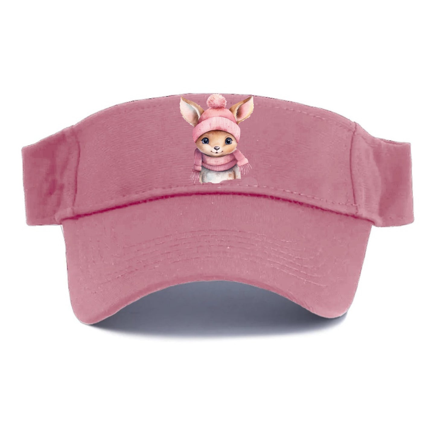 baby deer wearing pink beanie Hat