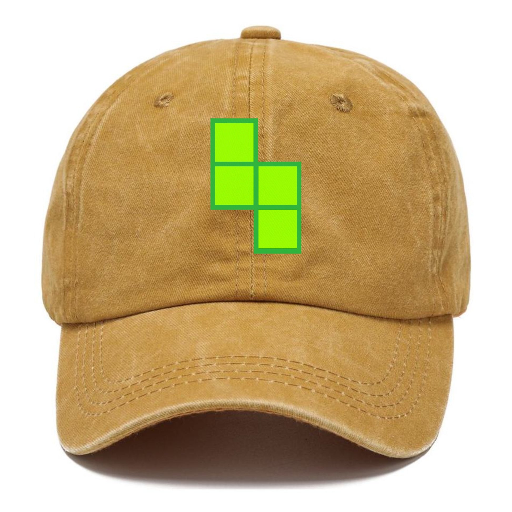 Retro 80s Tetris Blocks Green Hat