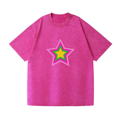 Retro 80s Star Rainbow Pink Hat