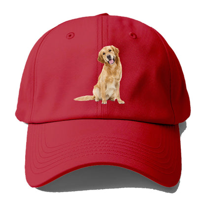 Joyful golden retriever with a radiant smile Hat