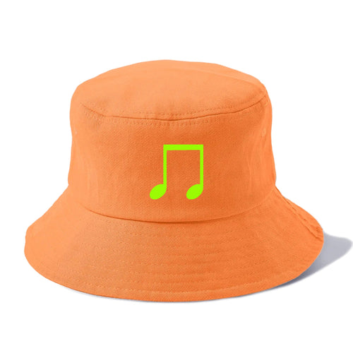 Retro 80s Music Note Green Bucket Hat