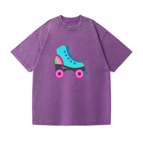 Retro 80s Roller Skate Blue Vintage T-shirt