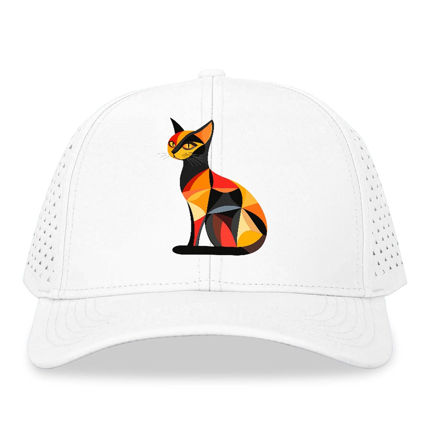 Geometric Cat in Thought Hat