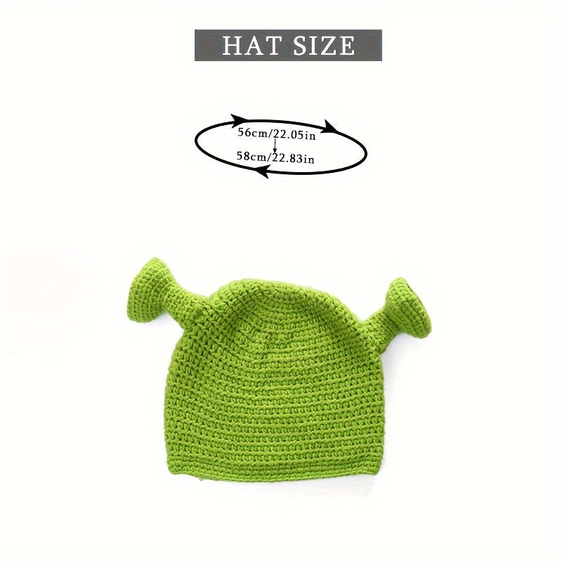 Pandaize Green Cute Beanie Trendy Breathable Knit Hats Elastic Skull Cap Lightweight Beanies