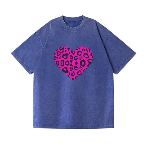 Retro 80s Heart Cheetah Print Vintage T-shirt