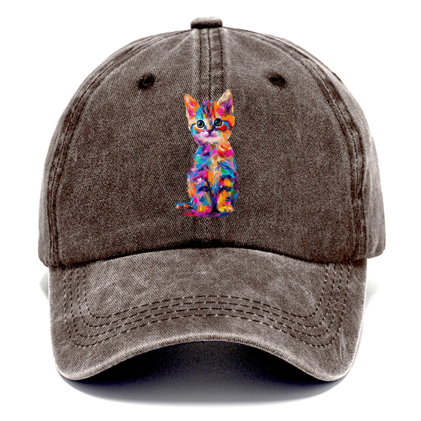 Rainbow Kitten Brushstroke Beauty Hat