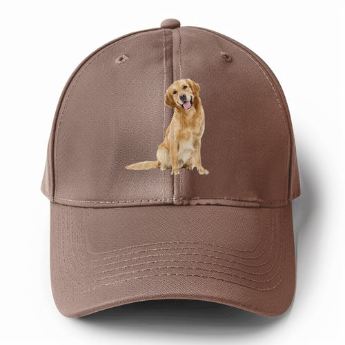 Joyful Golden Retriever With A Radiant Smile Solid Color Baseball Cap