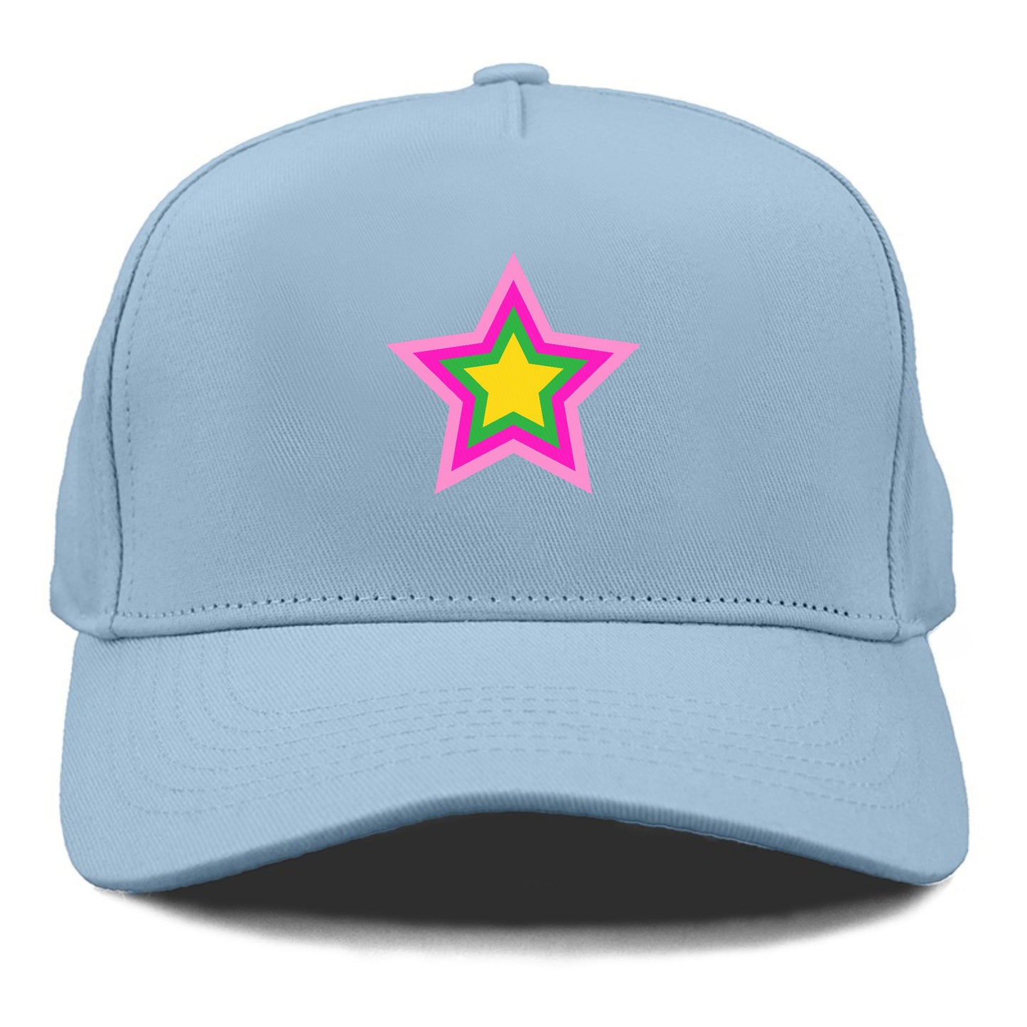 Retro 80s Star Rainbow Pink Hat