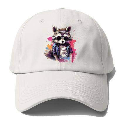 raccoon with headphones Hat