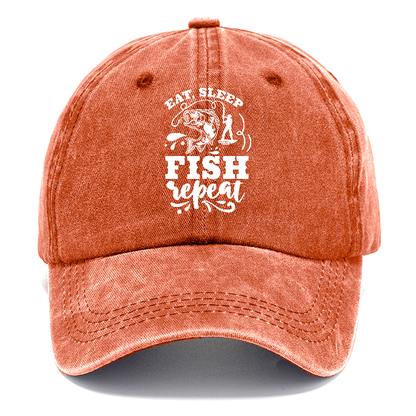 Eat sleep fish repeat Hat