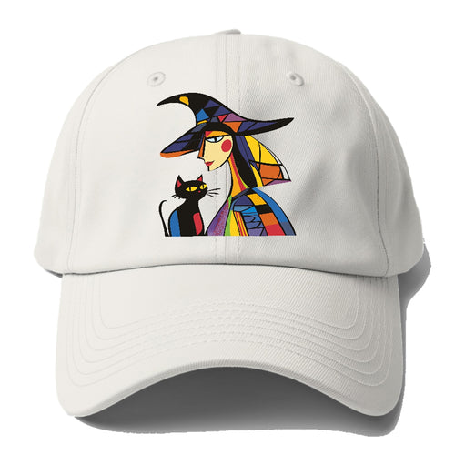 Stylized Witch With Cat Baseball Cap For Big Heads