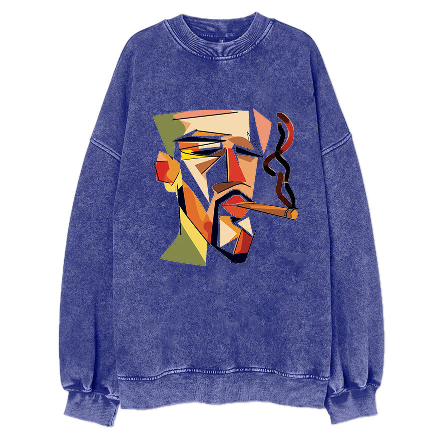 Cigar Cool Abstract Expression Vintage Sweatshirt