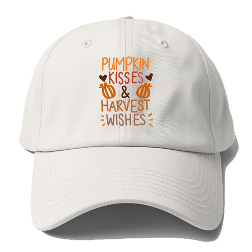Pumpkin Kisses And Harvest Wishes Baseball Cap For Big Heads