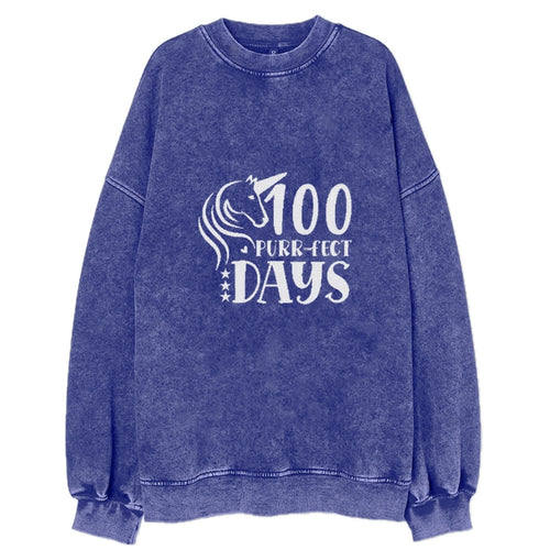 100 Purr Fect Days Vintage Sweatshirt