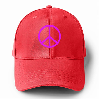 Retro 80s Peace Sign Purple Hat