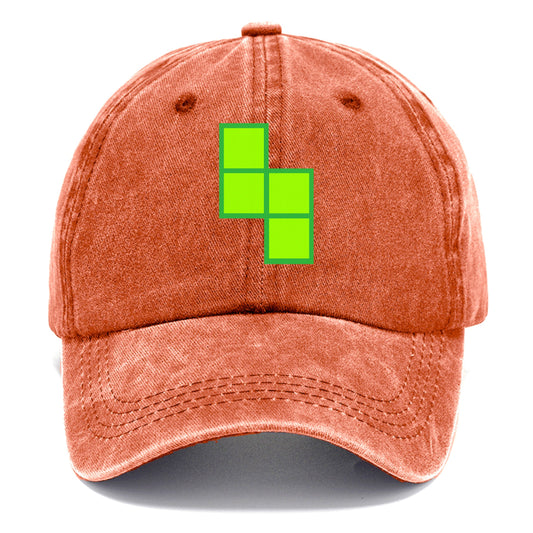 Retro 80s Tetris Blocks Green Hat