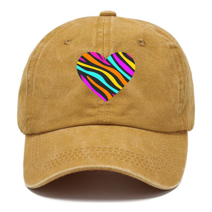 Retro 80s Heart Zebra Print Hat