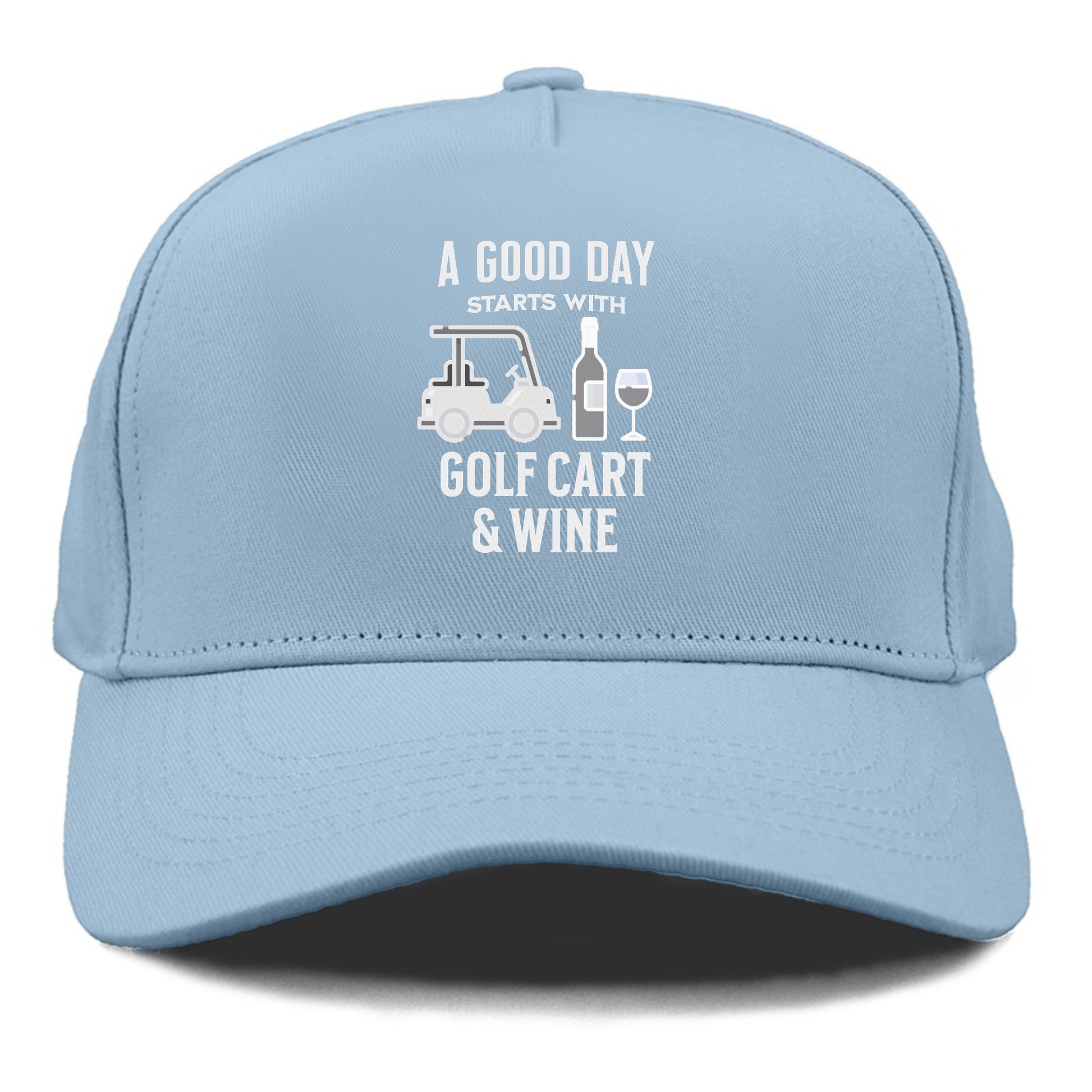 a good day starts with golf cart & wine Hat