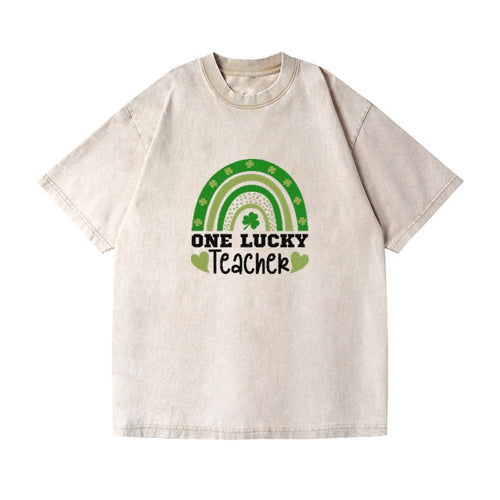 One Lucky Teacher Rainbow Vintage T-shirt