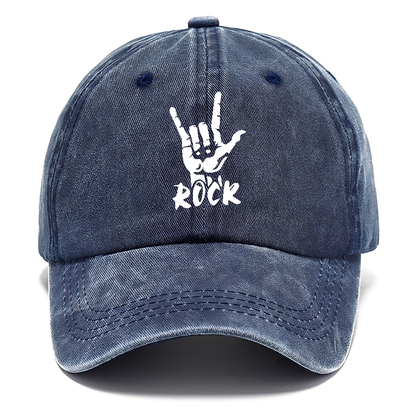 hand horns and rock Hat