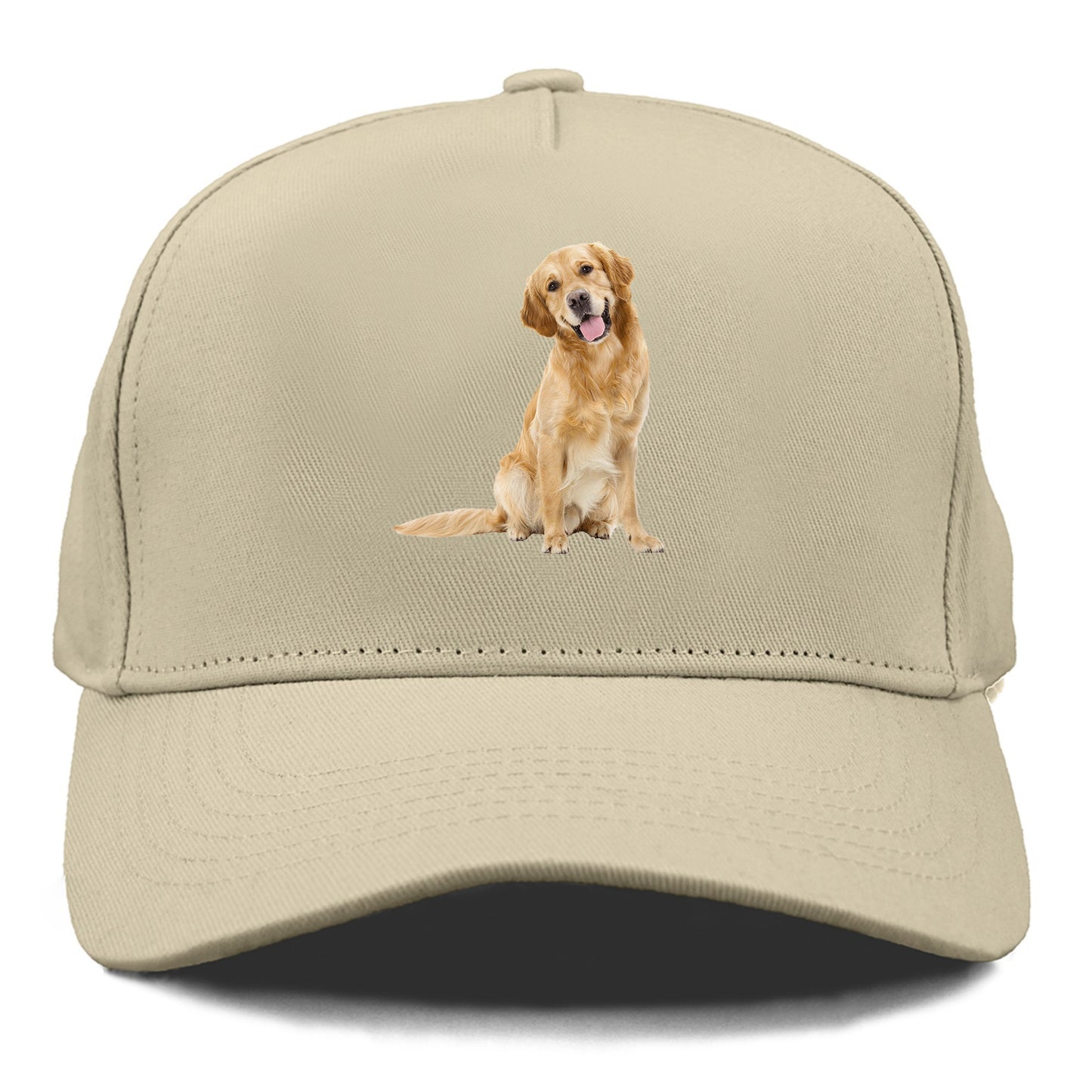 Joyful golden retriever with a radiant smile Hat