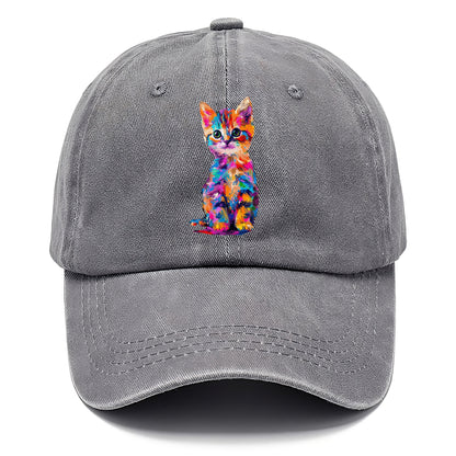 Rainbow Kitten Brushstroke Beauty Hat