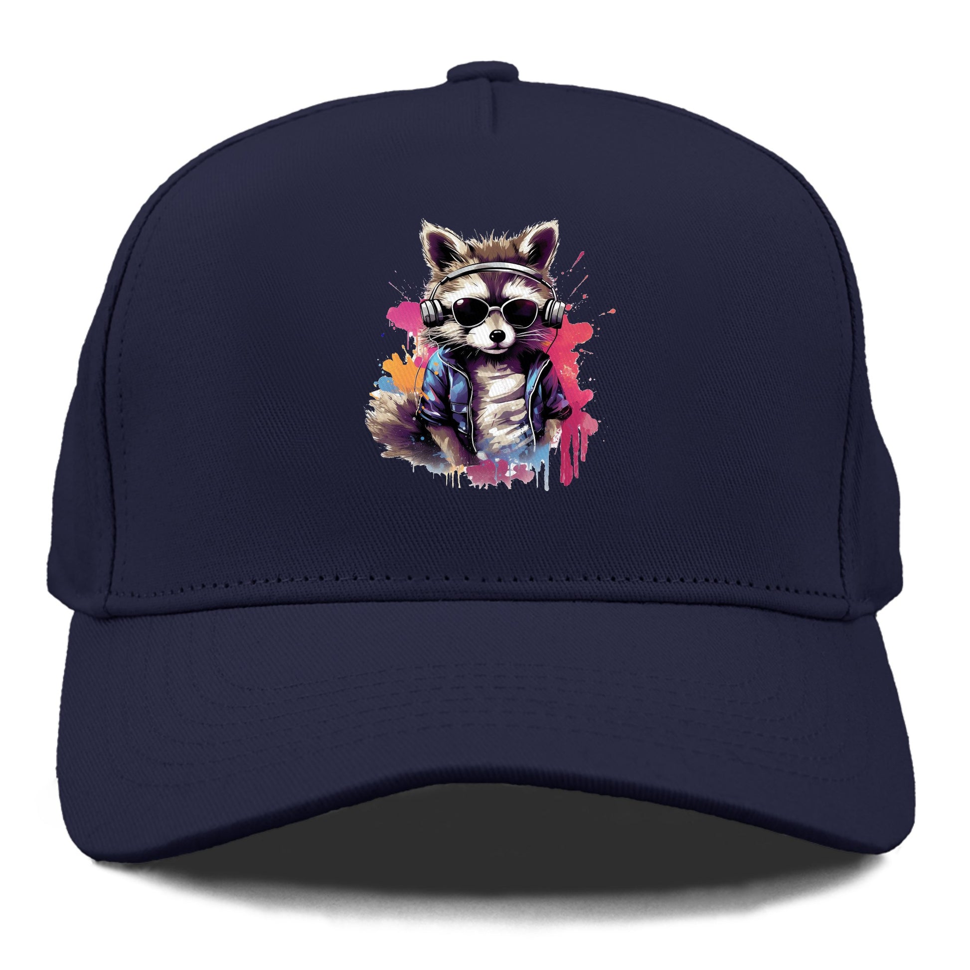 raccoon with headphones Hat