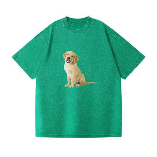 Playful Golden Pup With A Cheerful Expression Vintage T-shirt