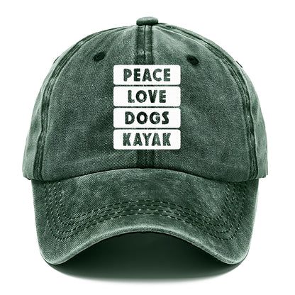 peace love dogs kayak classic Hat