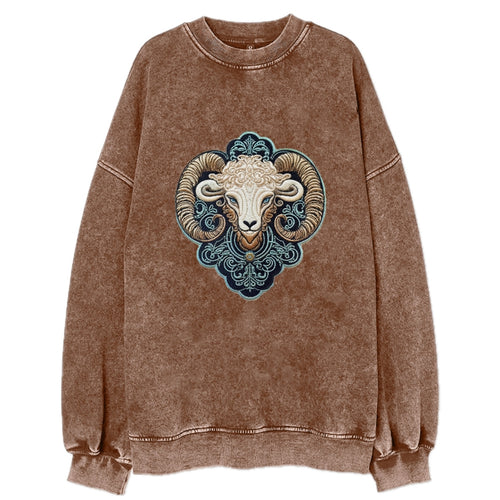 Aries Zodiac Sign Vintage Sweatshirt