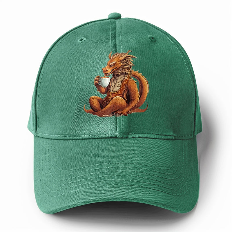 dragon drinking coffee Hat