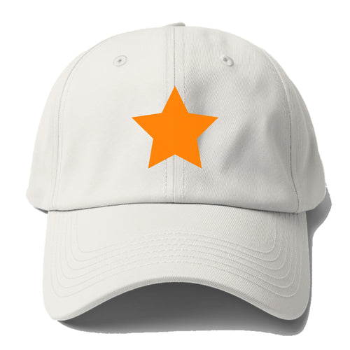 Retro 80s Star Orange Baseball Cap For Big Heads