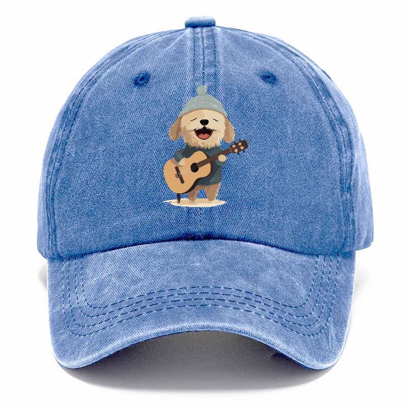 dog playing guitar Hat