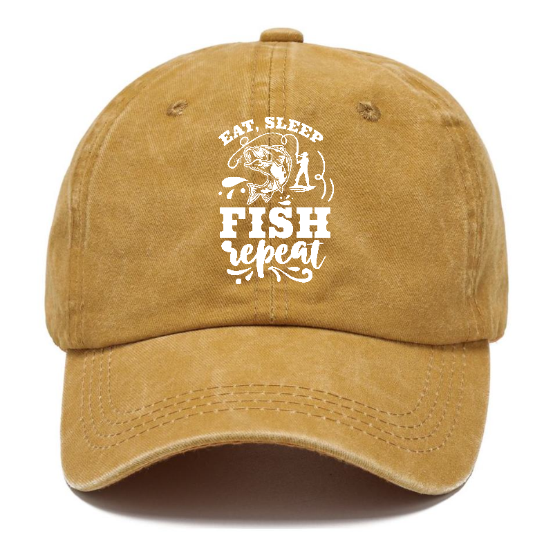 Eat sleep fish repeat Hat