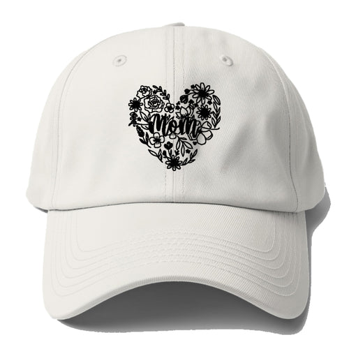 Mom Floral Heart Baseball Cap