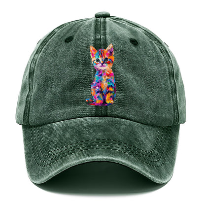 Rainbow Kitten Brushstroke Beauty Hat