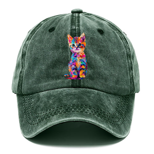 Rainbow Kitten Brushstroke Beauty Classic Cap