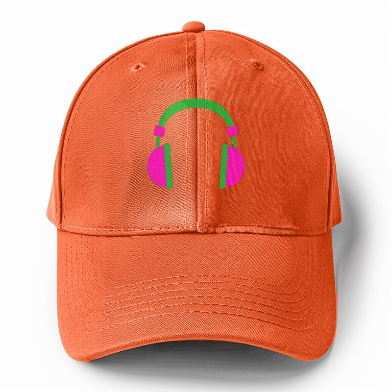 Retro 80s Headphones Pink Hat