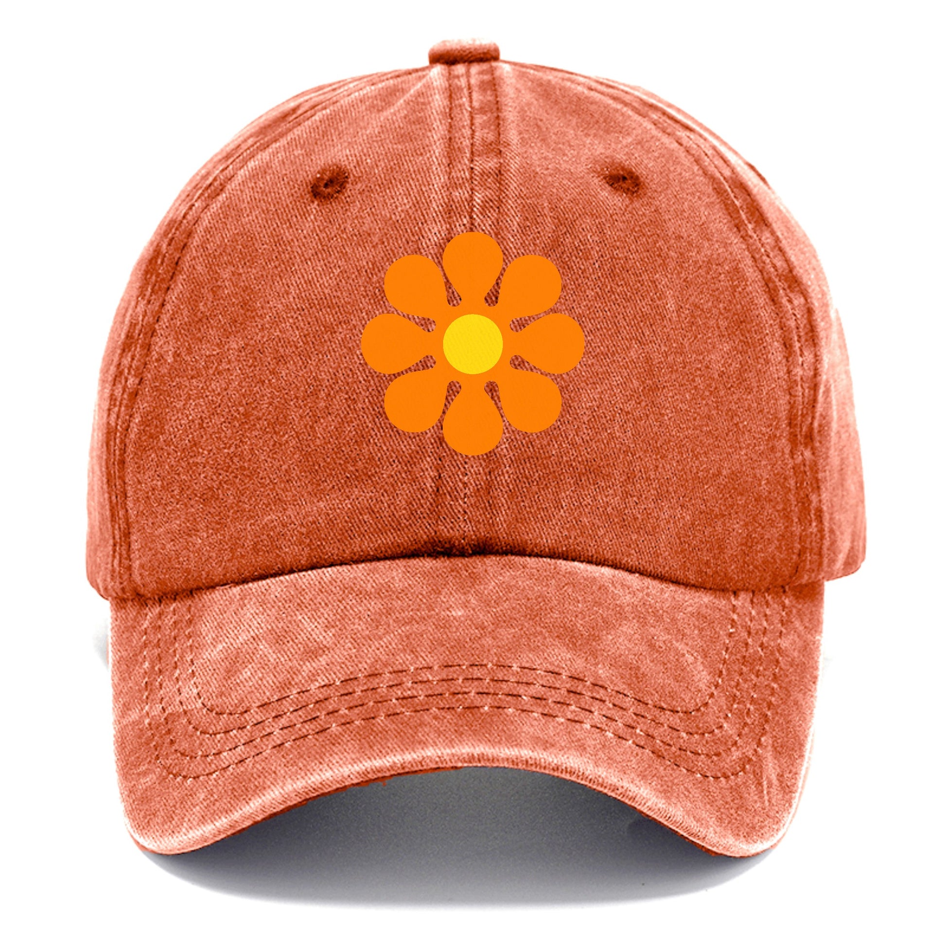 Retro 80s Flower Orange Hat