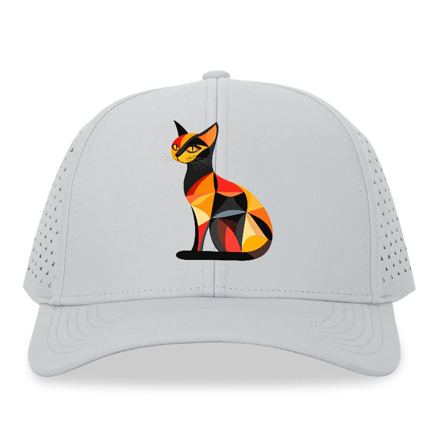 Geometric Cat in Thought Hat