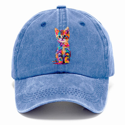 Rainbow Kitten Brushstroke Beauty Hat