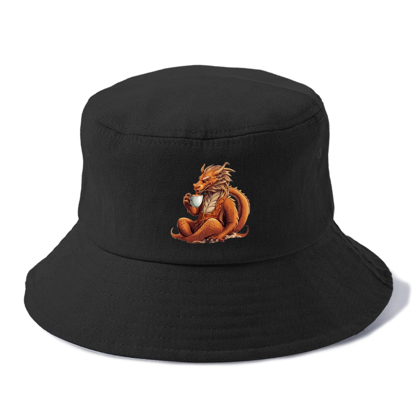 dragon drinking coffee Hat