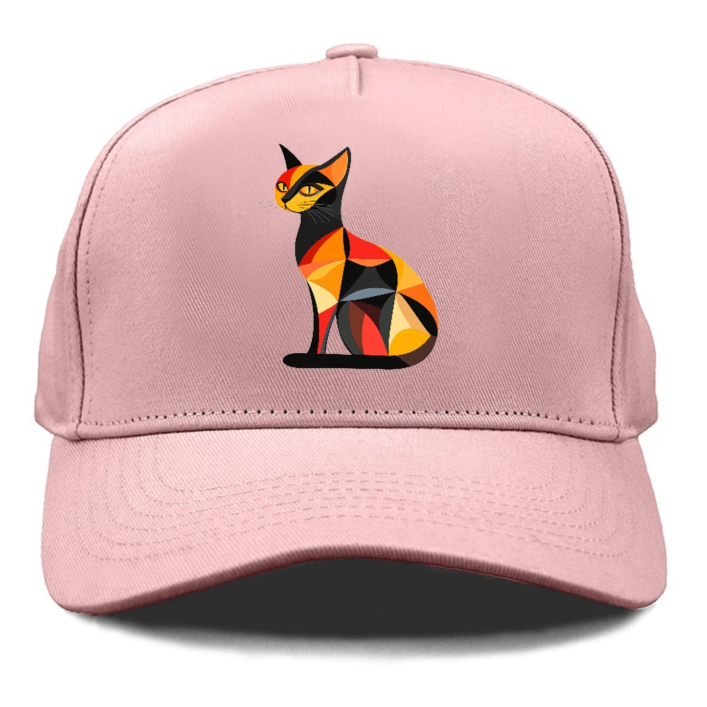 Geometric Cat in Thought Hat