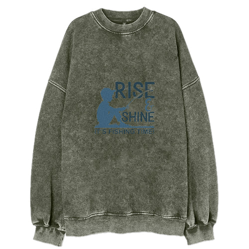 Rise & Shine It's Fishing Time Vintage Sweatshirt